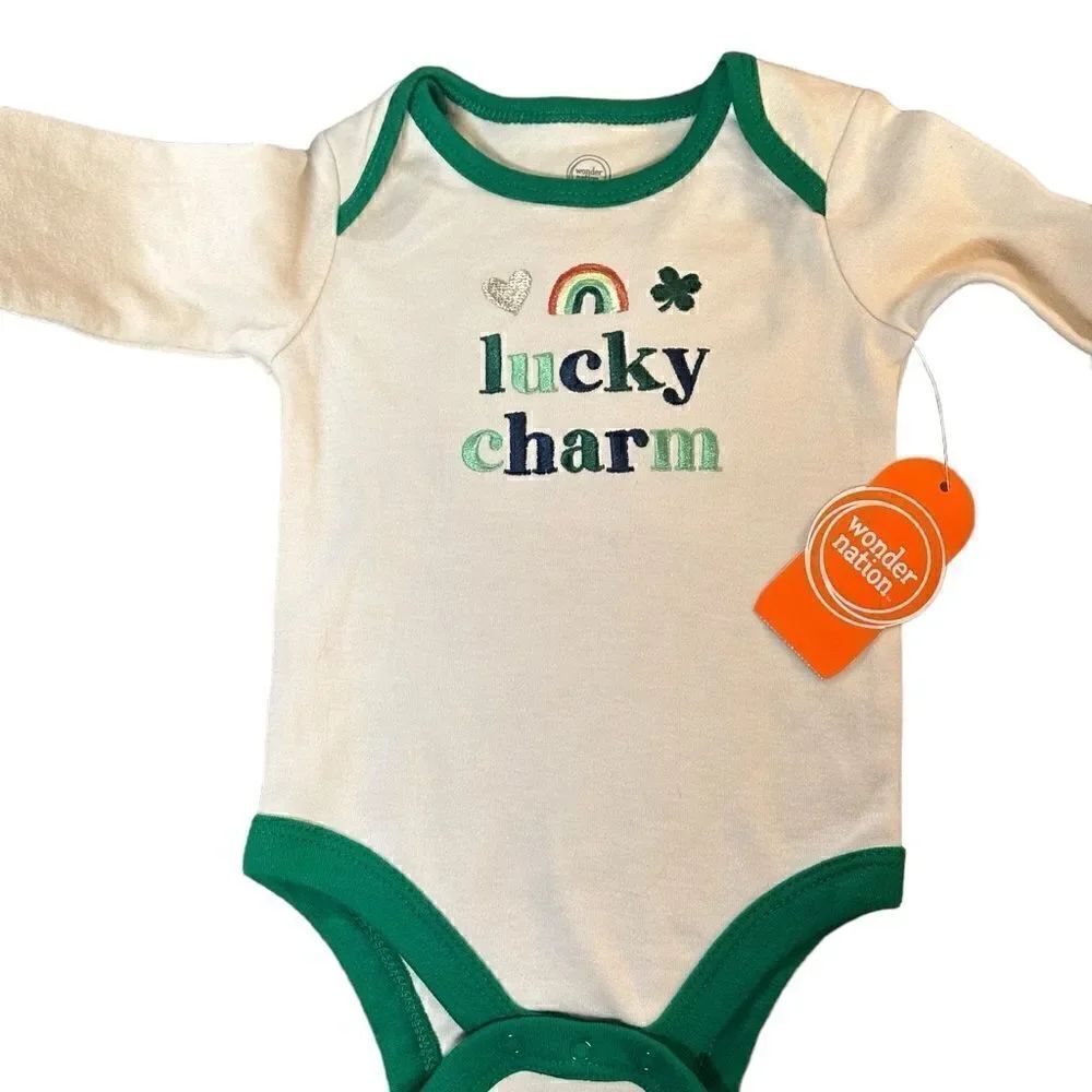 Lucky Charm Infant 2 Piece Long Sleeve Bodysuit & Pants - Picture 3 of 5